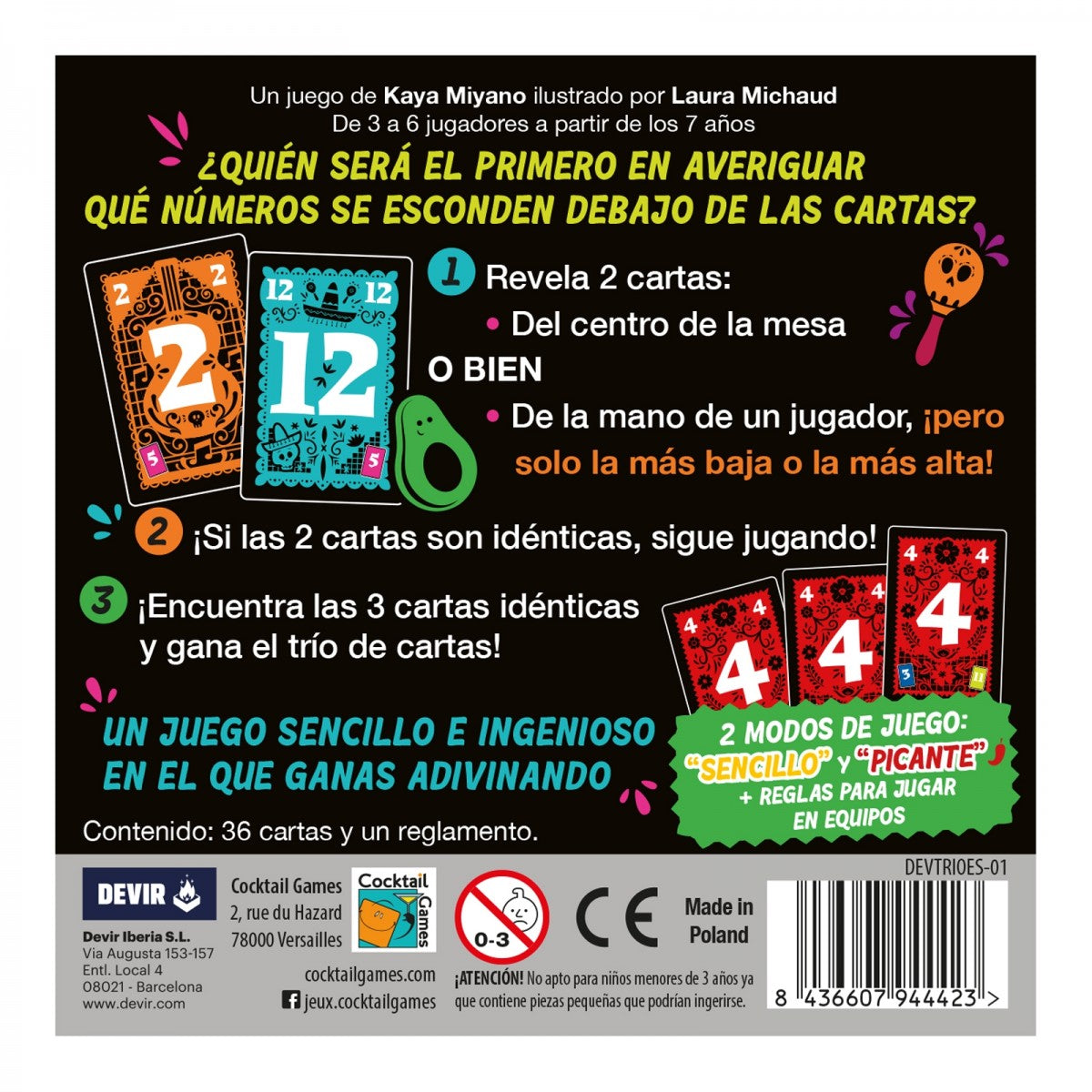 Trio - Juego de mesa - Devir - Desde 7 años Board Games