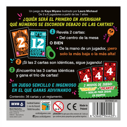 Trio - Juego de mesa - Devir - Desde 7 años Board Games