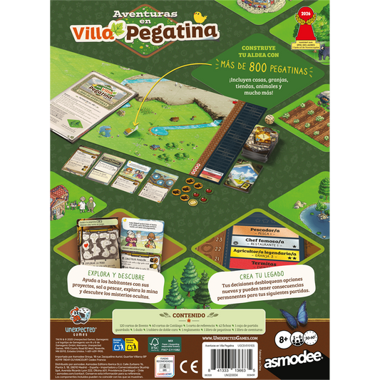Aventuras en Villa Pegatina - Juego de mesa - Asmodee - 1-6 jugadores - 8+ años - 30-45 min