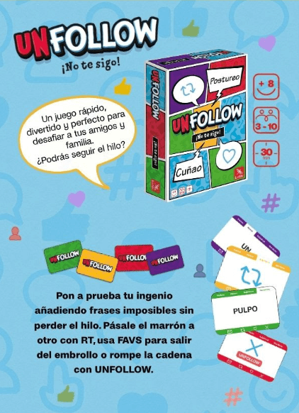 Unfollow - Juego de mesa - Ludilo - 7+ años