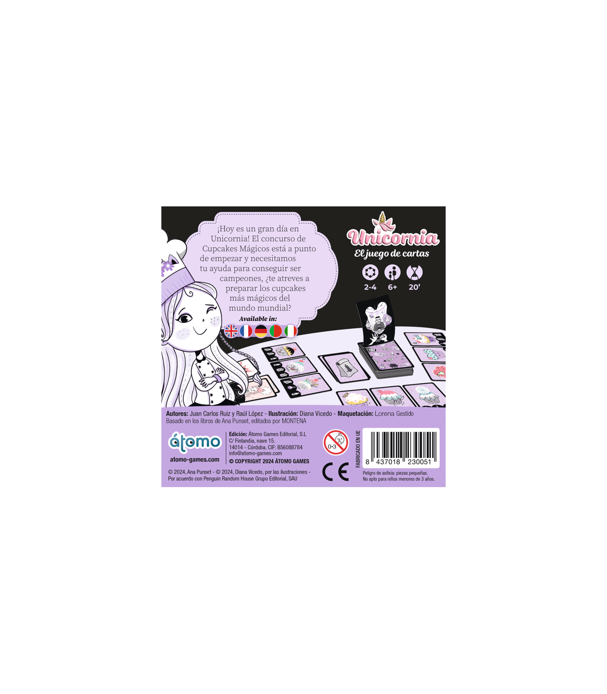 Unicornia Juego de Cartas - Atomo - Desde 6 años Board Games