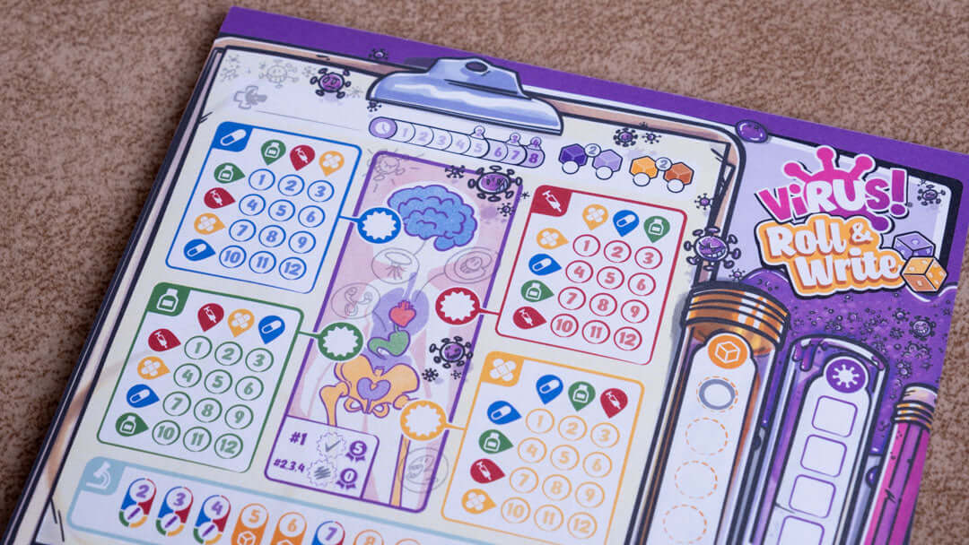 Virus! Roll & Write - Juego de mesa - Tranjis - Desde 8 años
