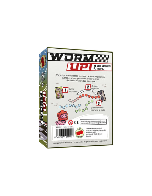 Worm Up ! - Juego de cartas y gusanos de carreras y piscología - 2 Tomatoes - 7+ años - 3 a 5 jugadores