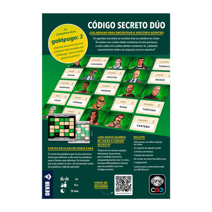 Código Secreto Duo - Juego de mesa - Devir - 2+ jugadores - 11+ años - 15 min