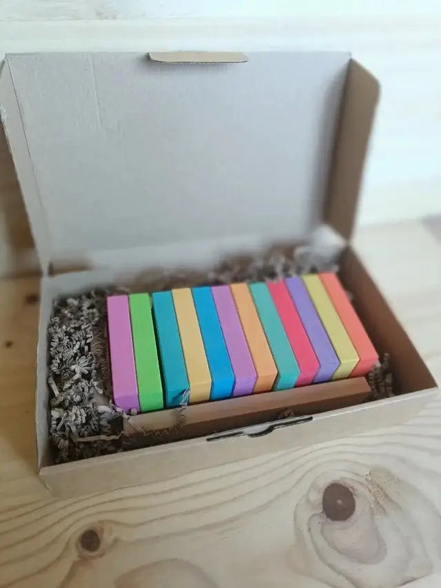 12 tablitas pequeñas multicolor - Ocamora - Mi Juego Bonito