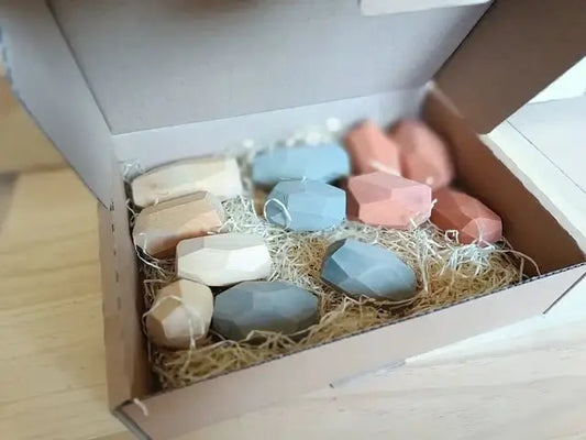 12 Teniques madera (Arcilla, volcánicos y natural) Ocamora Educational Toys