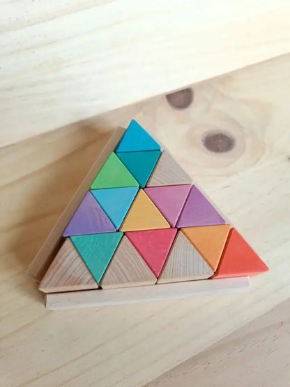 16 prismas triangulares madera Ocamora Educational Toys