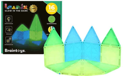 Braintoys Imanix Glow in the Dark 16 piezas. Brilla en la oscuridad