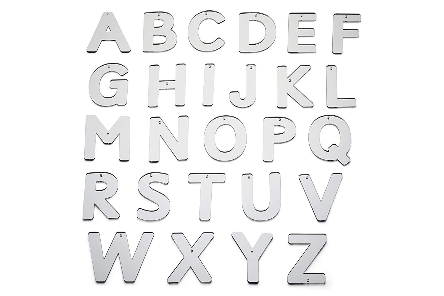Letras abecedario MAYÚSCULAS de espejo acrílicas (26) 7 CM Tickit