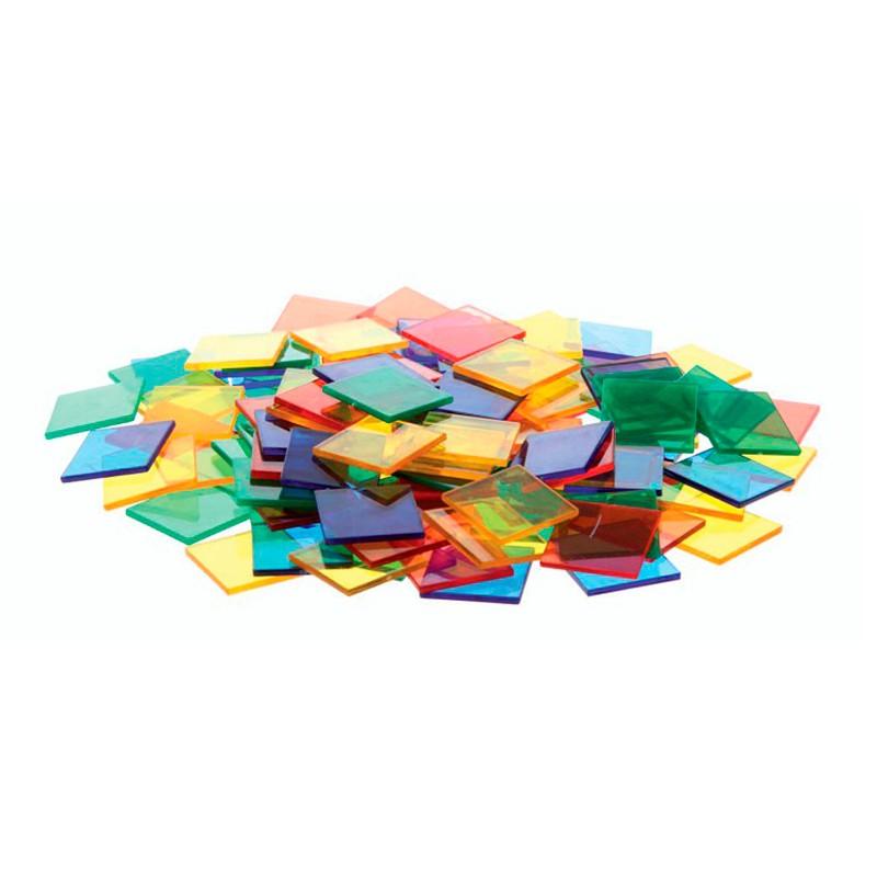 Losetas cuadradas translúcidas 25 y 19 mm pack 300 piezas Edx Education