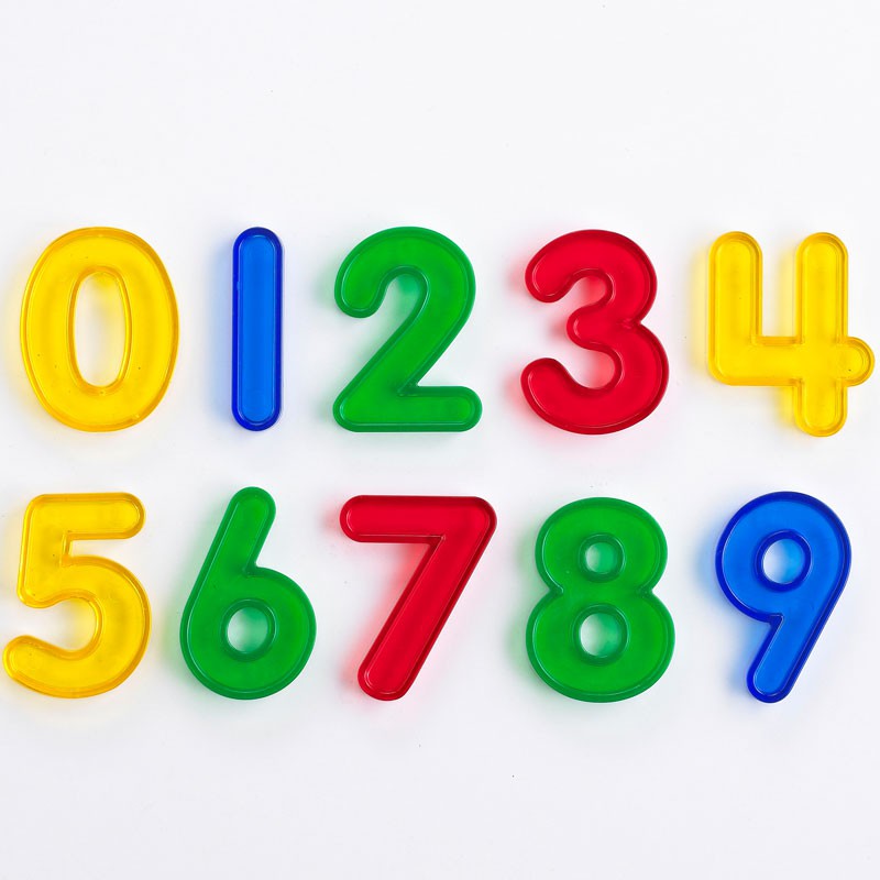Números transparentes de colores - del 0 al 9 - Edx Education