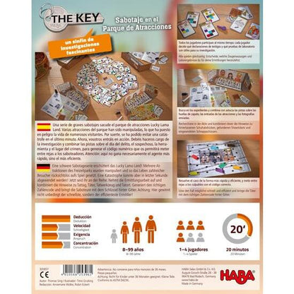 The Key – Sabotaje en el parque de atracciones - Juego de mesa - Haba - Desde 8 años Board Games