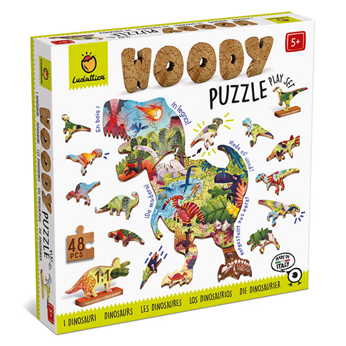Woody Puzzle Dinosaurios 48 pcs - Puzzle de madera para niños 5 años