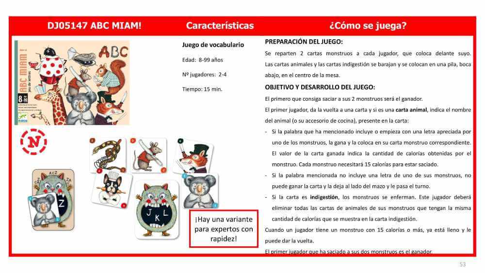 ABC Miam! - Juego de mesa desde los 8 años - Mi Juego Bonito