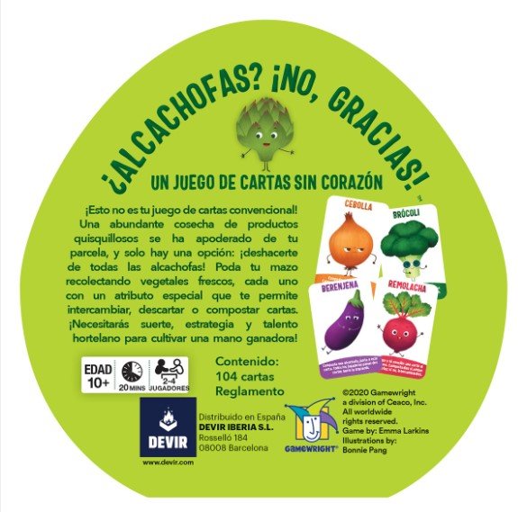 ¿ Alcachofas ? ¡ No, Gracias ! - Juego de mesa - Devir - Desde 8 años