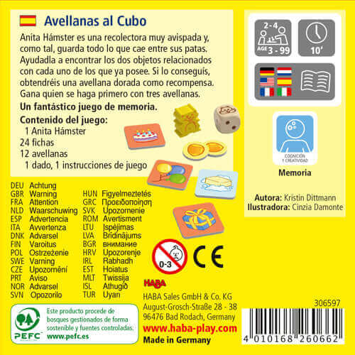 Avellanas al Cubo - Juego de mesa - Haba - Desde 3 años Board Games