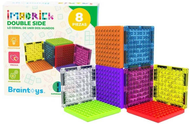 Braintoys Imabrick 8 piezas doble cara compatible con bricks de Lego o similares