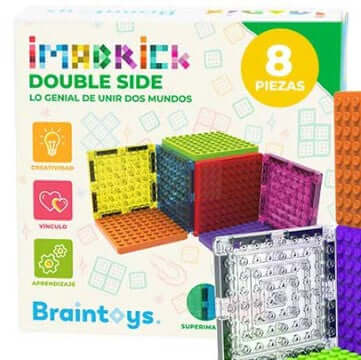 Braintoys Imabrick 8 piezas doble cara compatible con bricks de Lego o similares
