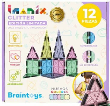 Braintoys Imanix Glitter 12 piezas Edición Limitada - Mi Juego Bonito