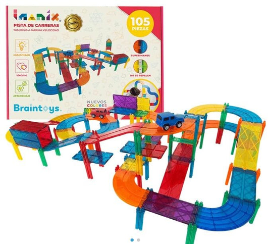 Braintoys Imanix Pista de Carreras 105 piezas Imanix Educational Toys
