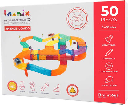 Braintoys Imanix Pista de Carreras 50 piezas Imanix