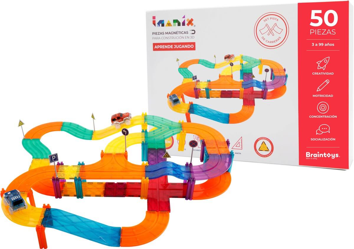 Braintoys Imanix Pista de Carreras 50 piezas Imanix Educational Toys