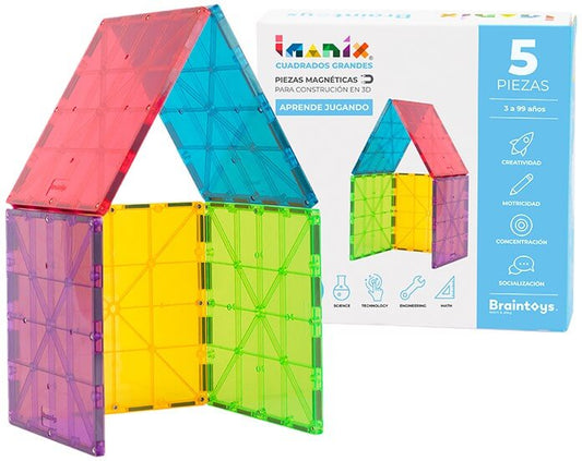 Braintoys Imanix Set 5 Cuadrados grandes Building Toys