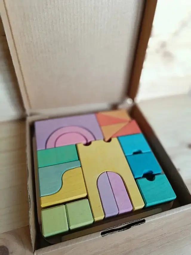 Castillo de madera natural 18 pcs - Ocamora - Mi Juego Bonito