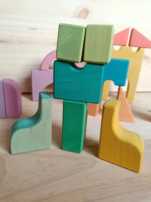 Castillo de madera natural 18 pcs - Ocamora - Mi Juego Bonito