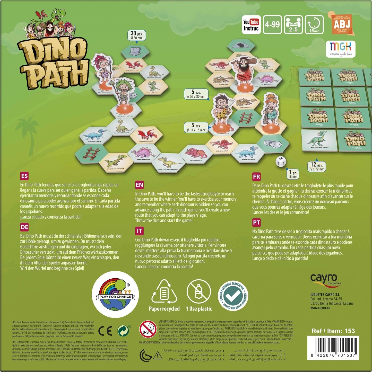 Dino Path - Juego de mesa - Cayro - Desde 4 años