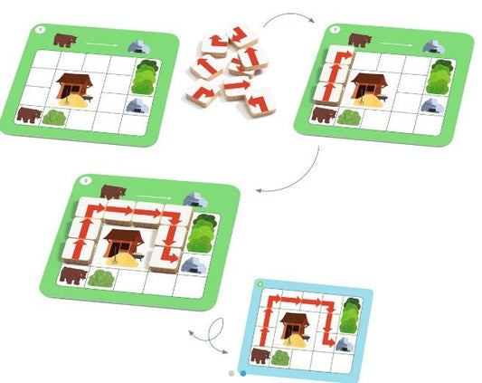 Eduludo Programmino - Juego de mesa - Djeco - Desde 4 años Educational Toys