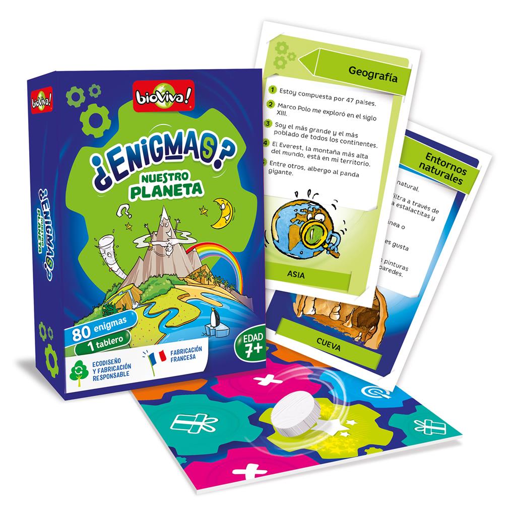 Enigmas. Nuestro Planeta - Juego Bioviva Juego de mesa desde los 7 años - Mi Juego Bonito