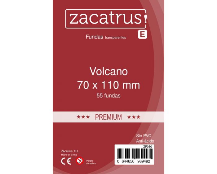 Fundas de cartas 70 x 110 mm Calidad Premium 55 uds Volcano