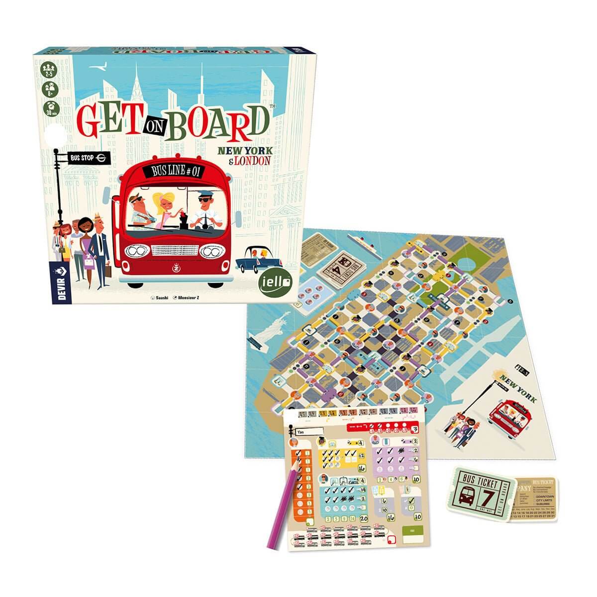 Get on Board New York London en castellano KM0 Juego de mesa desde los 8 años