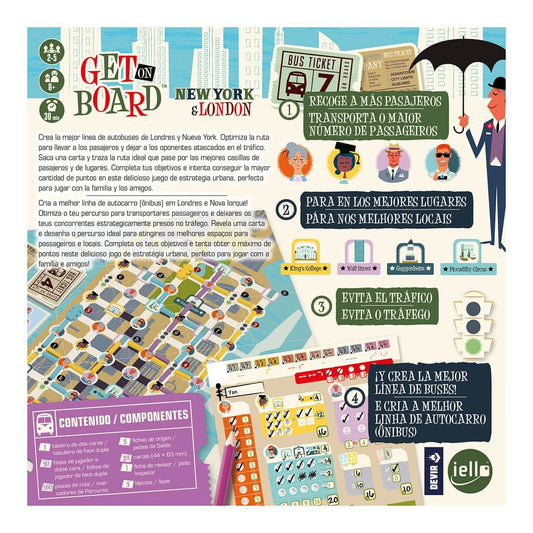 Get on Board New York London en castellano KM0 Juego de mesa desde los 8 años
