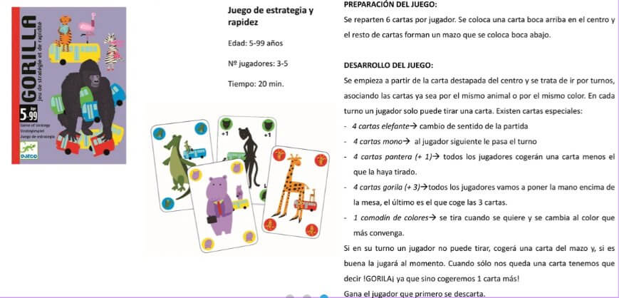 Gorilla - Juego de mesa - Djeco - Desde 5 años Board Games