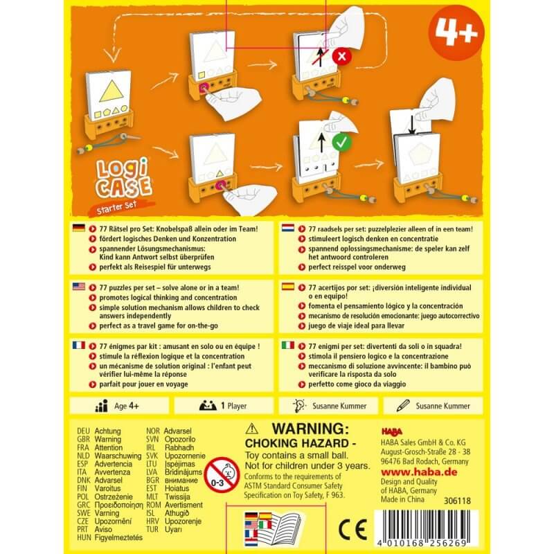 Logic Case set iniciación 4 años  de logica y retos  - Juego de mesa - Haba - Desde 4 años