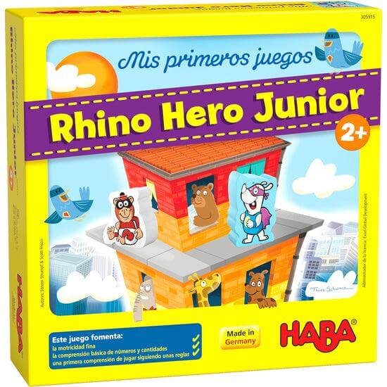 Mis primeros juegos – Rhino Hero Junior - Juego de mesa desde los 2 años - Mi Juego Bonito