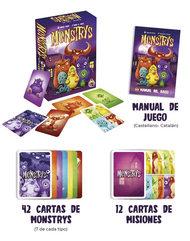 Monstrys - Juego de mesa - Empeudejocs - Desde 5 años Board Games