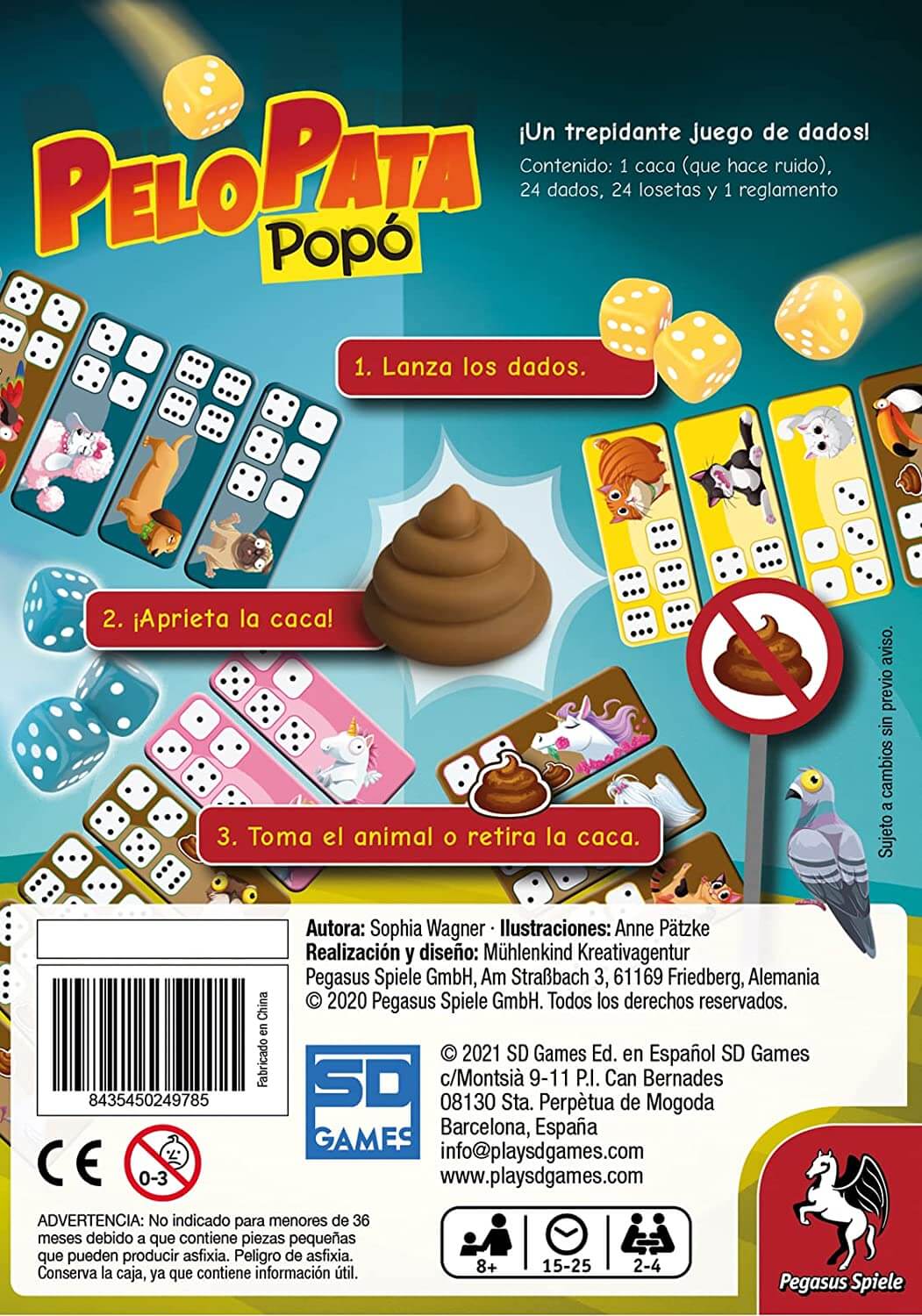Pelo Pata Popó - Juego de mesa - SD GAMES - Desde 8 años