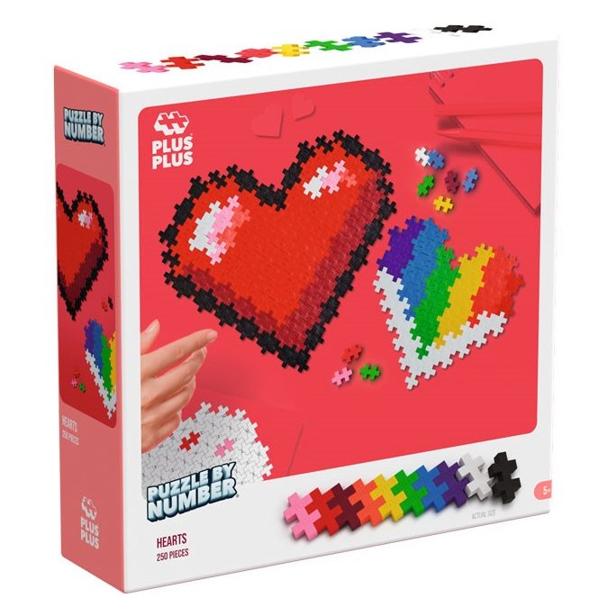 Puzzle By Number : Corazones - Puzzle y juego de construcción desde los 5 años - Mi Juego Bonito