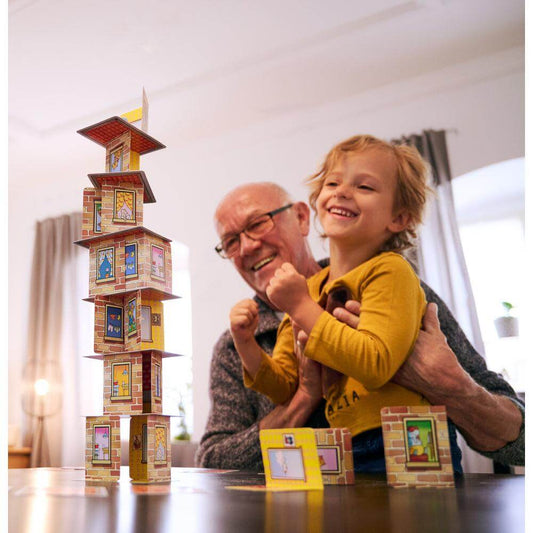 Rhino Hero – Cartas, equilibrio y un rinoceronte en las alturas · 5+ · 2-5 jugadores · 5-15 min · HABA