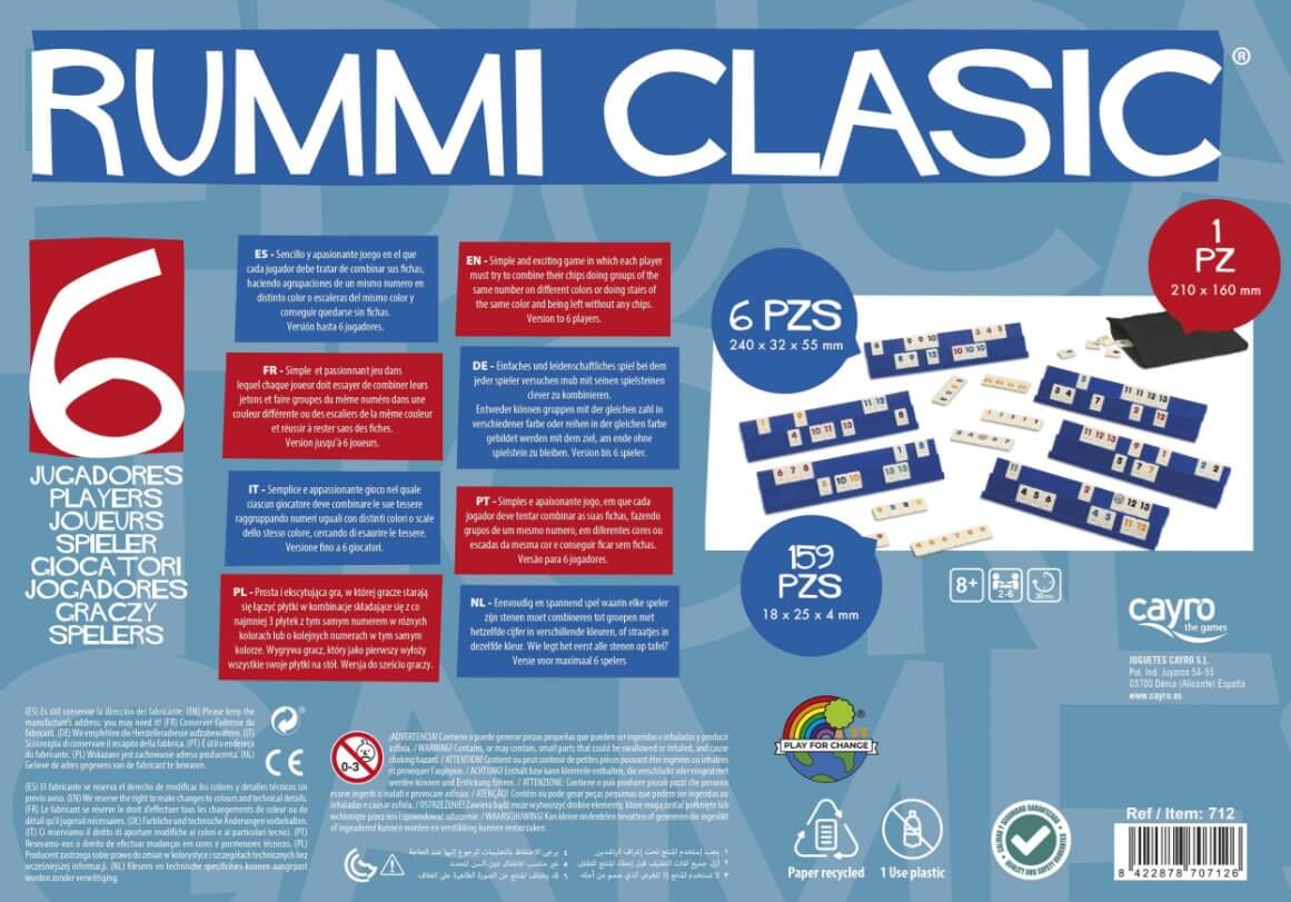 Rummi clasic 6 - Juego de mesa - Cayro - Desde 8 años Board Games