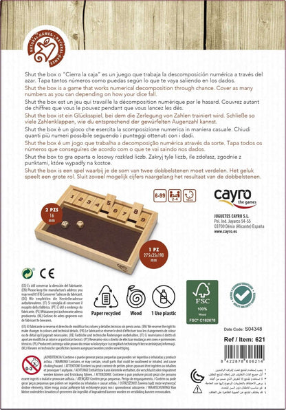 Shut The Box - Juego de mesa - Cayro - Desde 6 años