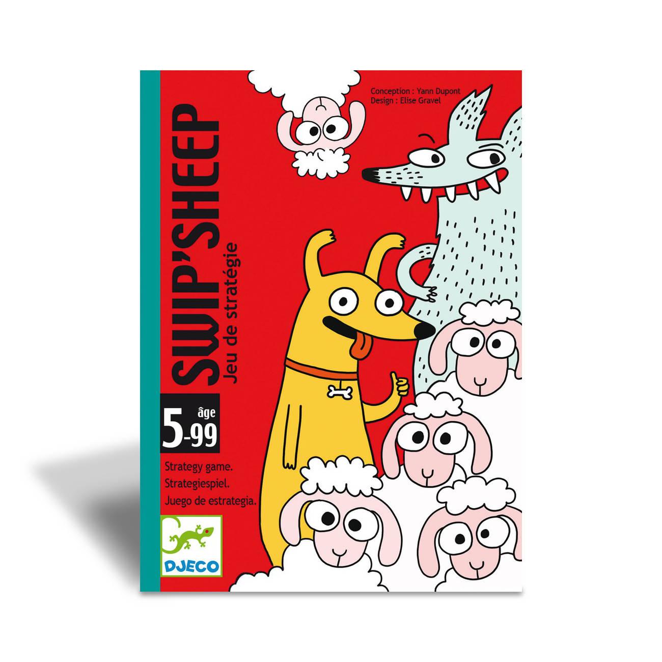 Swip’Sheep – Lobos, perros y ovejas que proteger · 5+ · 3-5 jugadores · Djeco