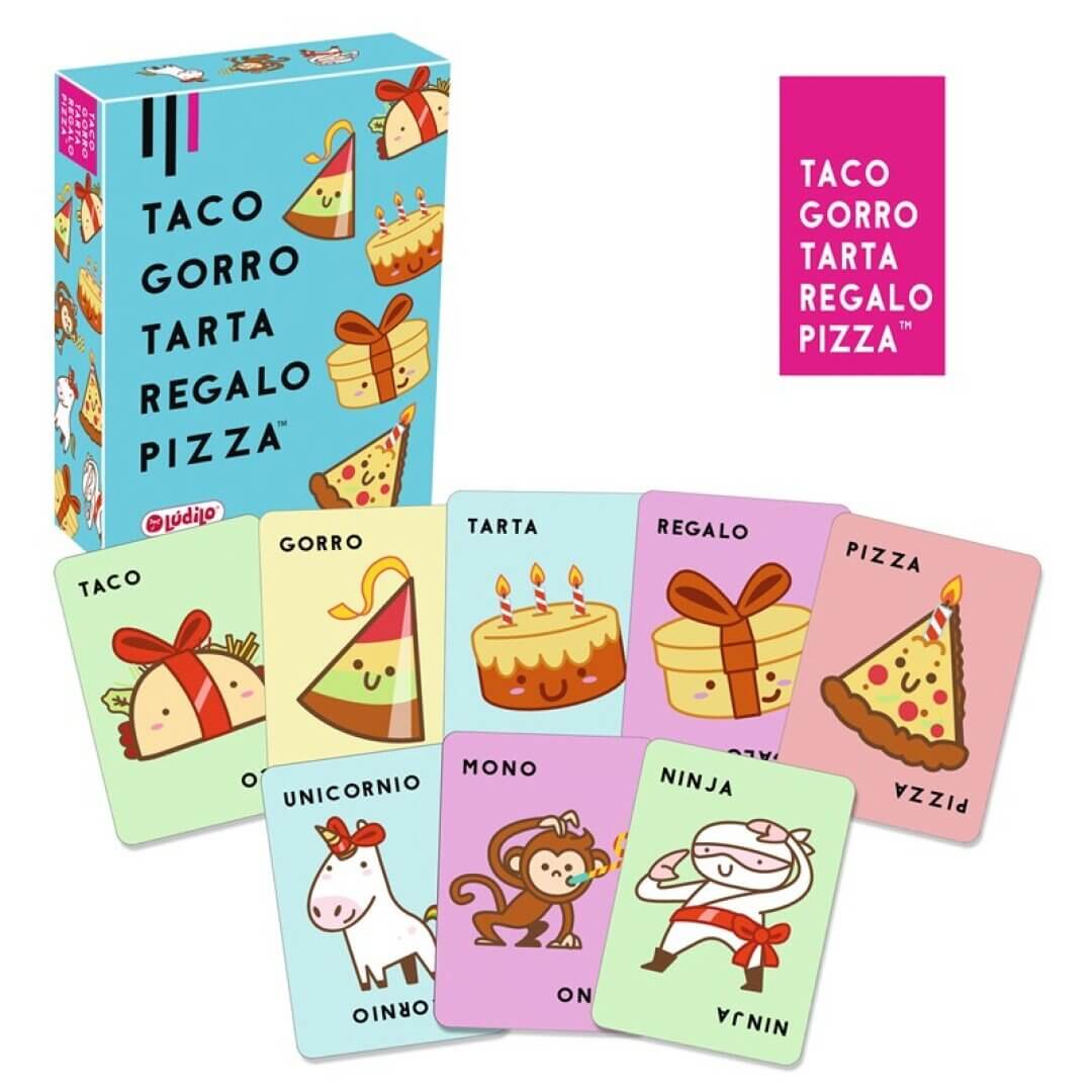 Taco, Gorro, Tarta, Regalo, Pizza - Juego de mesa - Ludilo - Desde 8 años