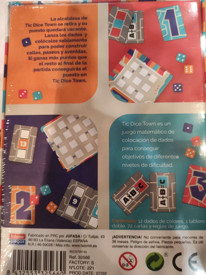 Tic Dice Town - Juego de mesa - FALOMIR - Desde 8 años