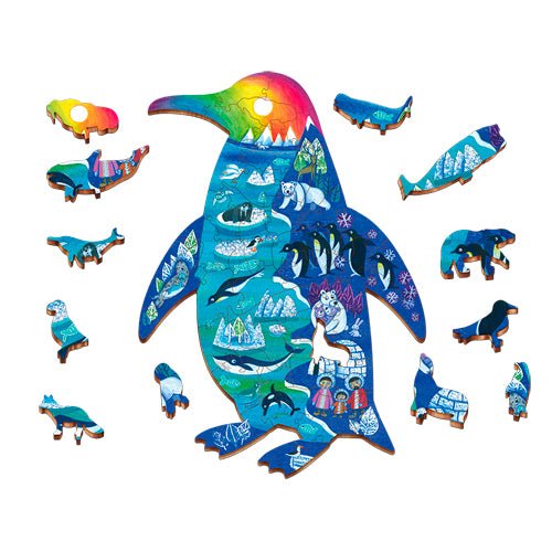 Woody Puzzle Animales Polares 48 pcs - Puzzle de madera para niños 5 años - Mi Juego Bonito