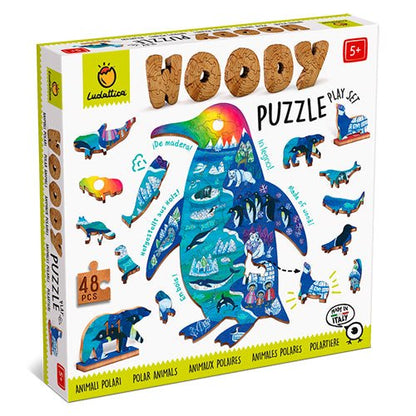 Woody Puzzle Animales Polares 48 pcs Puzzle de madera para niños 5 años