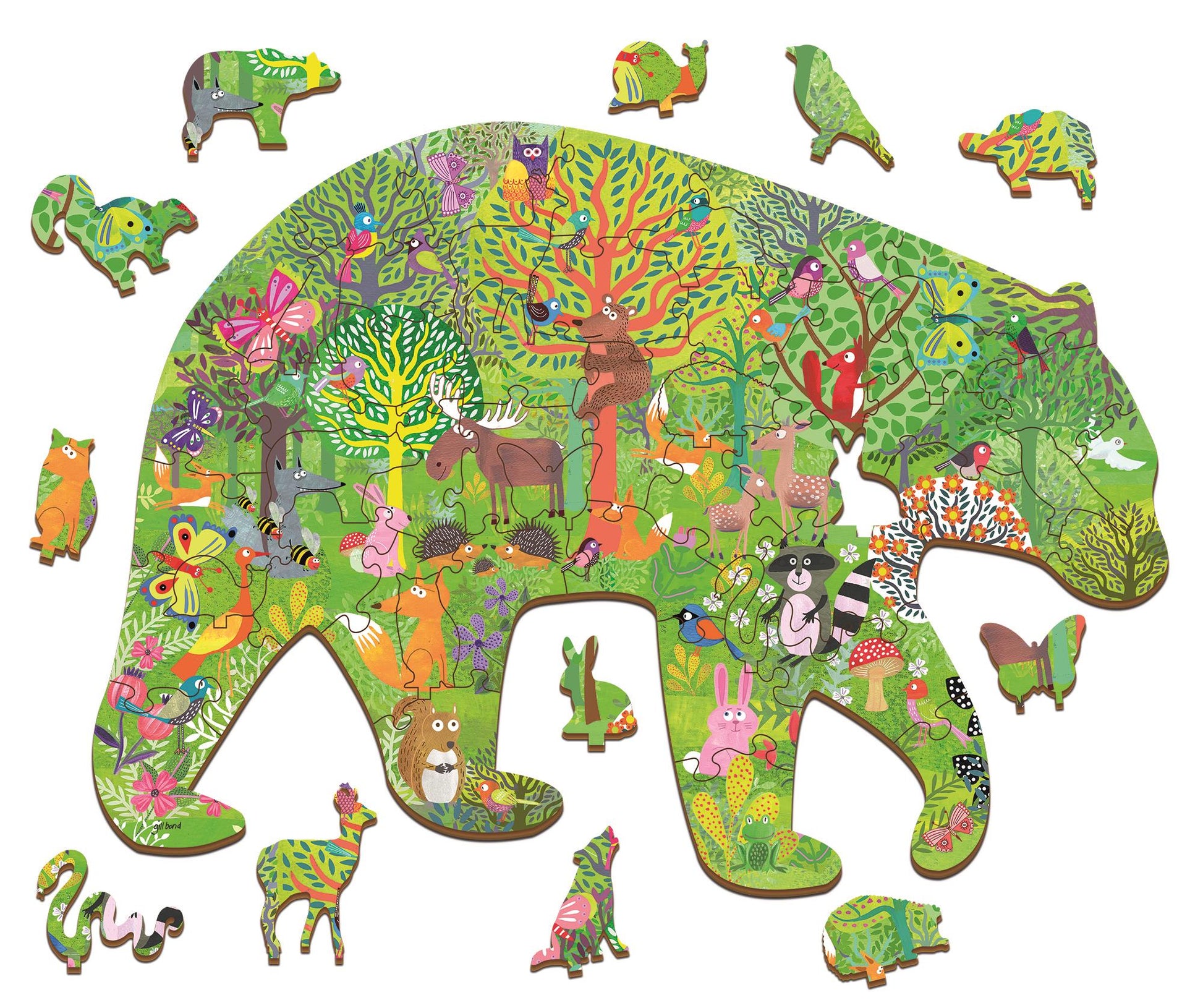 Woody Puzzle Bosque 48 pcs - Puzzle de madera para niños 3-6 años - Mi Juego Bonito